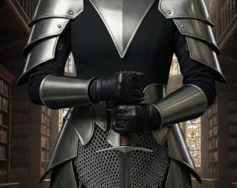 Steel Female Knight Armor Set, Chainmail LARP Cosplay Costume.