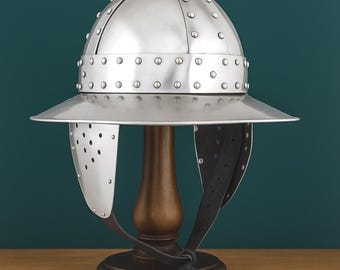 Hand-Forged Medieval Kettle Hat – Steel Knight Helmet Replica