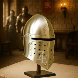 Medieval Art & Craft  Spartan Crusader Knight Helmet | Hand-Forged Roman Barbuta Replica | Warrior Armor for Home Decor