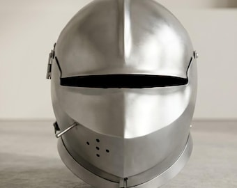 Medieval Italian Knight Armet Helmet – SCA LARP Cosplay Steel Armor.