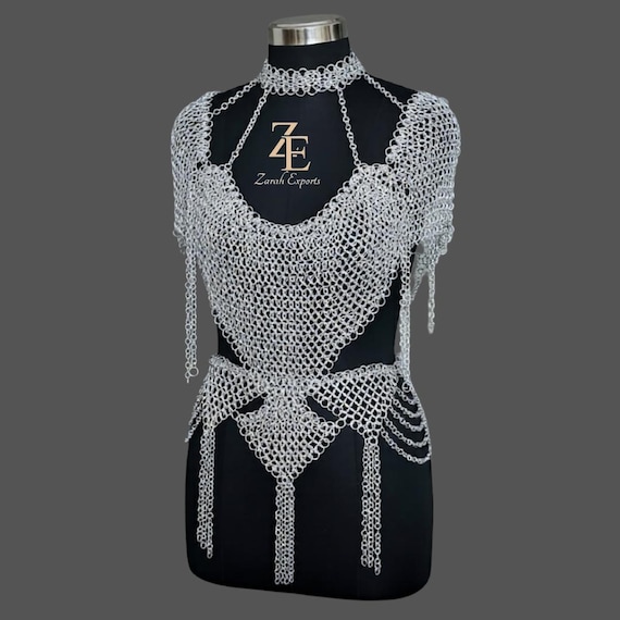 silver chainmail dress Silver Sparkle Diamante Chainmail Dress ShinyGal
