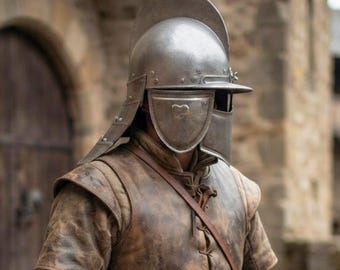 Medieval Barbuta Helmet, Polish Hussar Burgonet Style Steel Warrior Helmet, Medieval Knight Armor, LARP Cosplay Reenactment Helm