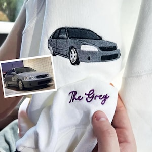 Embroidered Custom car outline Sweatshirt, Hoodie, Car portrait, Truck Portrait, Dad Gift, Custom Sweatshirt, Gift for him