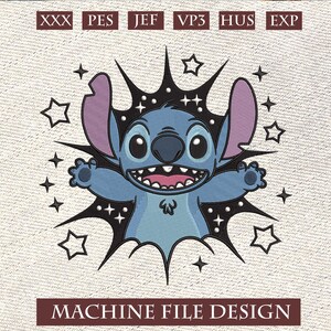Baby Sitch Embroidery File, Lilo And Stitch Embroidery, Stitch Embroidery Design Files, Cartoon Embroidery Design, 5 Sizes Cute Stitch