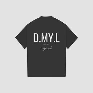 DMYL Originals Black Polo Shirt Unisex Cotton Polo Tee with Back Print Minimalist Streetwear Polo for Men & Women Relaxed Fit Polo