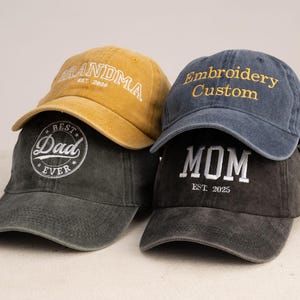 Custom Embroidered Hat with Logo or Text, Personalized Baseball Cap, Vintage Trucker Hat, Retro Dad Hat for Men & Women, Mom Dad Gift Cap