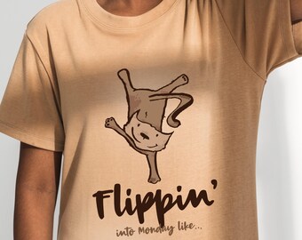 Handstand Kitty Grafik Tee: Flippin 'In Montag Bio-Baumwolle Katzen-Shirt