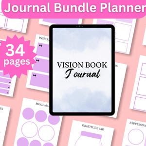 Vision Book Journey 2025, Manifestation Journal & Yearly Intentions Workbook, Guided Visioning Tool for Goal Setting Gift