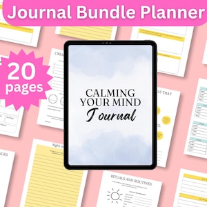 Beruhigen Sie Ihren Geist Journal | Planer für psychische Gesundheit | Master Weiterverkaufsrechte | Achtsamkeits-Tagebuch | Selbstfürsorge-Arbeitsblatt | PLR Digital Produkte.
