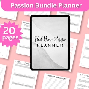Find Your Passion Planner Printable, Digital Life Coaching Journal, Self Development Tool for Personal Growth Gift