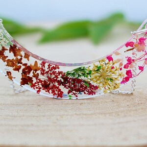 Four Seasons Necklace, Pressed Flower, Flower Bib Necklace, Resin Necklace, Real Flower Jewelry, Gift for Her, Botanical Pendant image 2