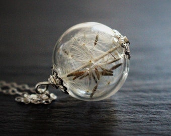 Dandelion Necklace, Gift for Her, Silver Necklace, Fairytale Jewellery, Floral Jewelry, Inspirational Gift