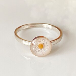 Senfkorn Sterling Silber Ring, Glaube Ring, Harz Ring, Natur Schmuck, Wünsche im Wind, Geschenk für sie, Anpassen