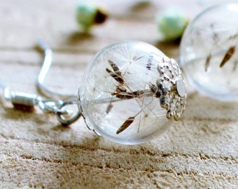 Dandelion Earrings, Sterling Silver, Fairy Earrings, Nature Earrings, Fairy Jewelry, Gifts for Her, Boho Wedding, Gift for Mum