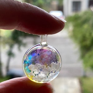Sky Cloud Necklace, Aurora Borealis, Sunrise Necklace, Gift for Her, Resin Jewellery, Rainbow Jewelry, Twilight Necklace