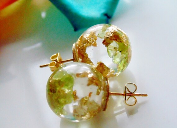 Peridot Earrings, Peridot Jewelry, Natural Peridot With Gold