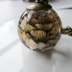 Real Pine Cone in Resin Sphere Necklace, Nature-Inspired Handmade Gift, Woodland Jewellery for Her