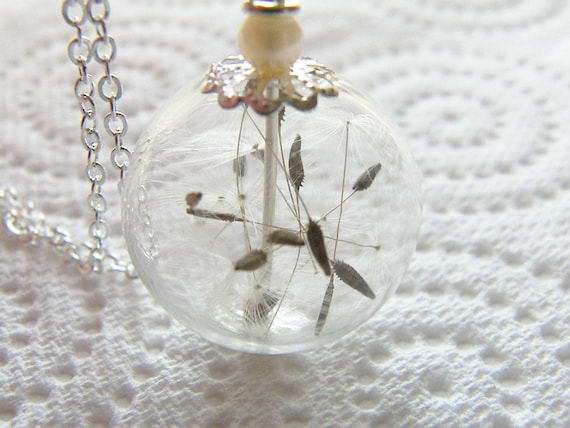Dandelion Necklace Dandelion Seed Pendant Bridesmaids Gifts