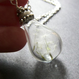 Dandelion Necklace, Hand Blown Glass Pendant, Fairy Necklace, Make a Wish, Bridesmaid Jewelry, Dandelion Jewelry, Handmade Jewellery image 4