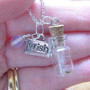 Glass Vial with Dandelion Seeds Charm Necklace Make a Wish Pendant, Holiday Gift, Jewelry for Women image 4