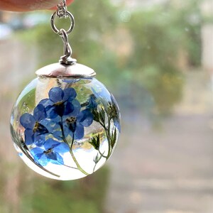 Forget me Not Necklace, Real Flower Necklace, Birthday Gift, Nature Inspired, Resin Necklace, Something Blue, Remembrance Necklace image 8