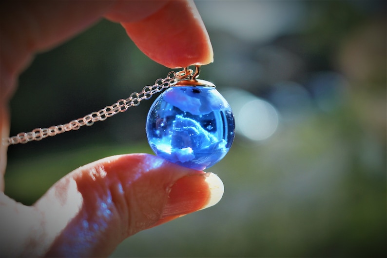 Blue Sky Cloud Resin Necklace, Fluffy White Clouds, Nature Gift for Her, Jewellery for Women, Valentines Gift image 6