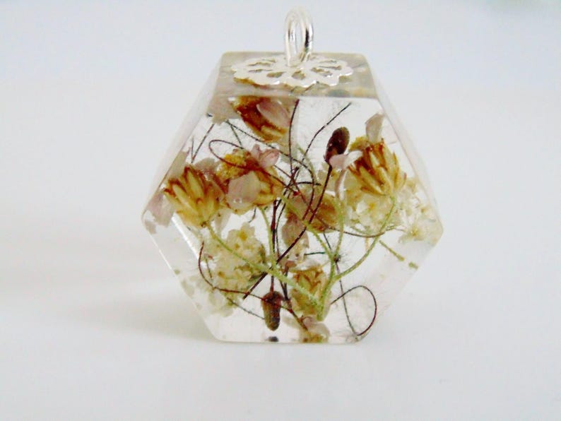 Collar de flores de boda, joyería personalizada, colgante de ramo de novia, flor preservada, colgante de dama de honor imagen 7