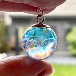 Ocean Bubble Necklace, Fairy Jewelry, Magical Necklace, Mermaid Necklace, Rainbow Orb, Fairy Orb, Gift for Daughter