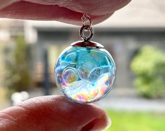 Ocean Bubble Necklace, Fairy Jewelry, Magical Necklace, Mermaid Necklace, Rainbow Orb, Fairy Orb, Gift for Daughter