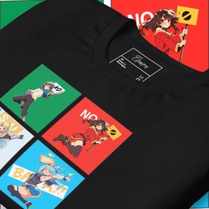 Konosuba Quartet T-Shirt | Kazuma Aqua Megumin Darkness Shirt | Otaku Unisex Anime Tee