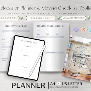 Relocation Planner, Moving Checklist, Home Inventory Tracker, Address Change Organizer, Moving Planner Template, Printable, Instant Download