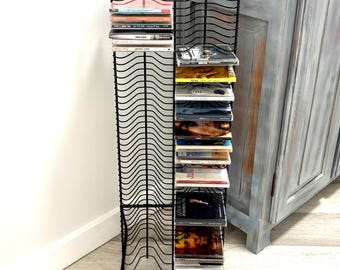 Vintage Metal CD Tower Rack Wall/table (35) Compact Disc CD Metal