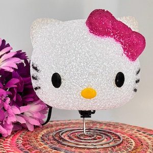 Hello Kitty Lamp, Popcorn Texture Night Light, Pink Bow, Kawaii
