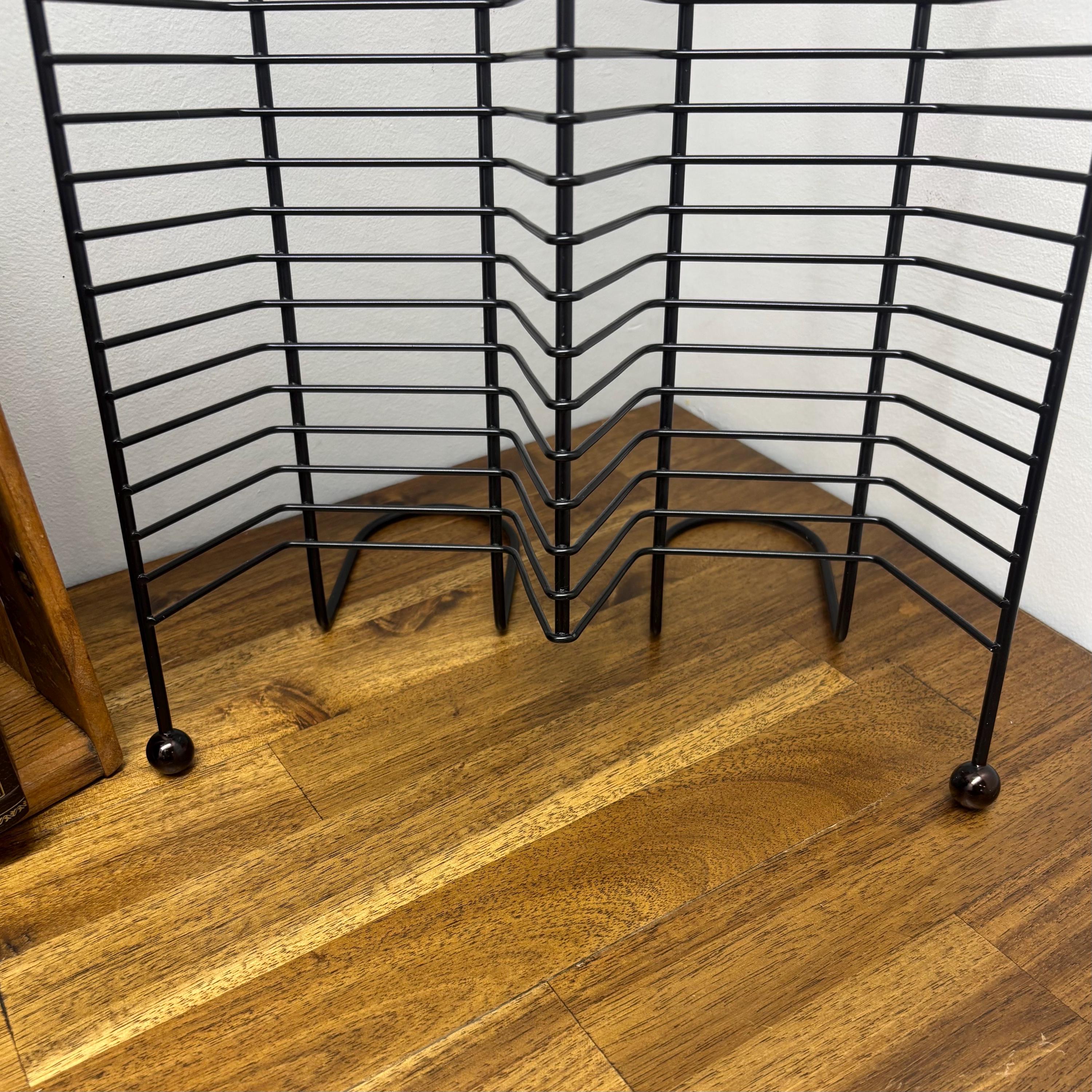The Retro Rack Double Black Metal CD Rack, 60 CD Storage Tower, Retro 90s Wired Stand ...