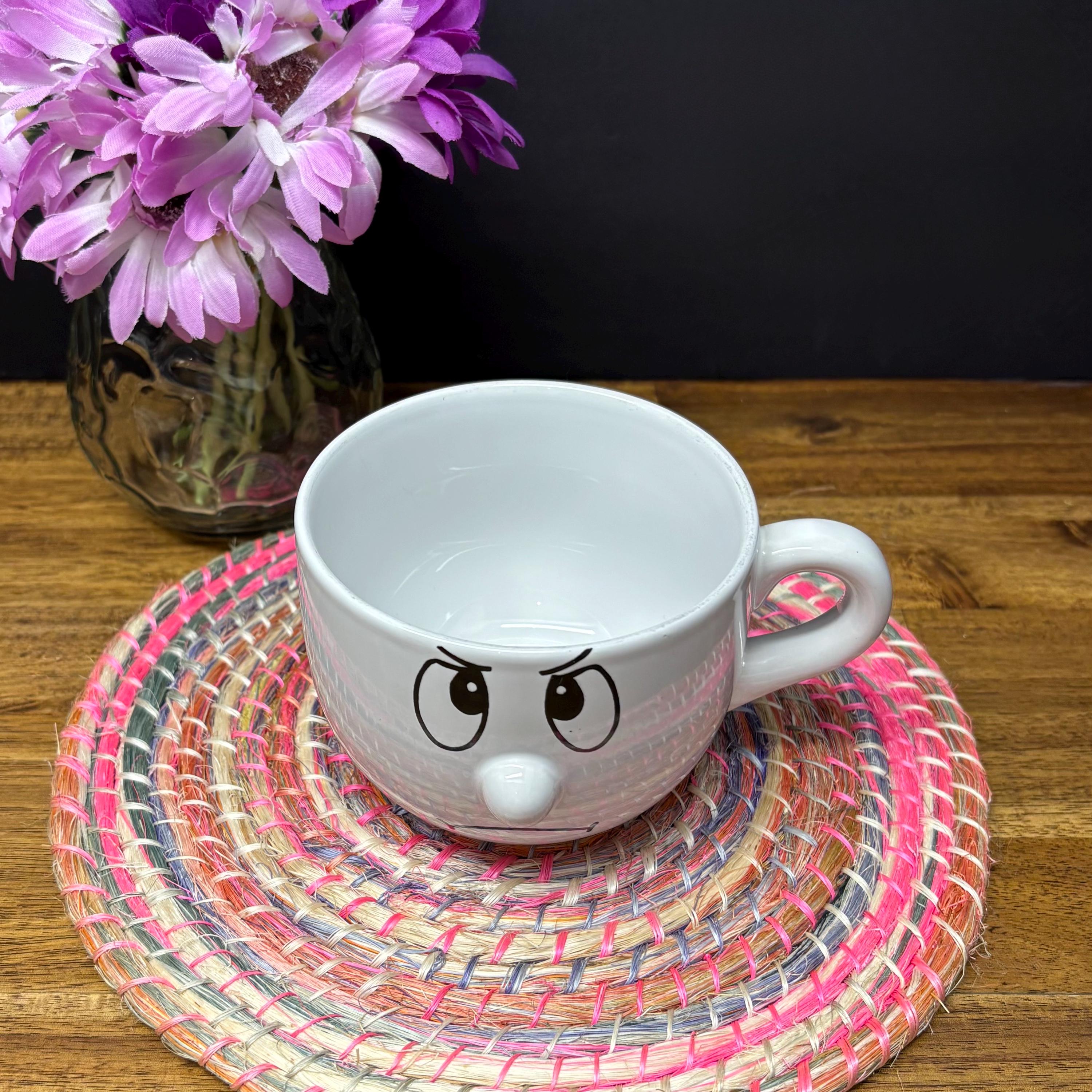 3D Face Mug With Nose, White Mug With Angry Expression, Humorous Gift for  Coffee or Tea, Ceramic - Etsy
