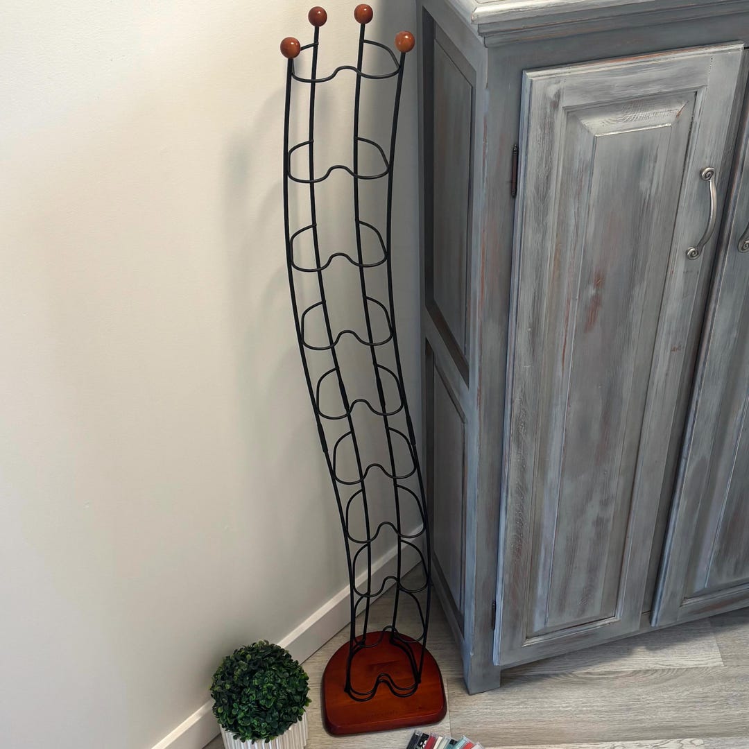 Brookstone Spring Cd Rack Very Tall Vintage CD Rack in Black Metal and Wood, Industrial-style ...