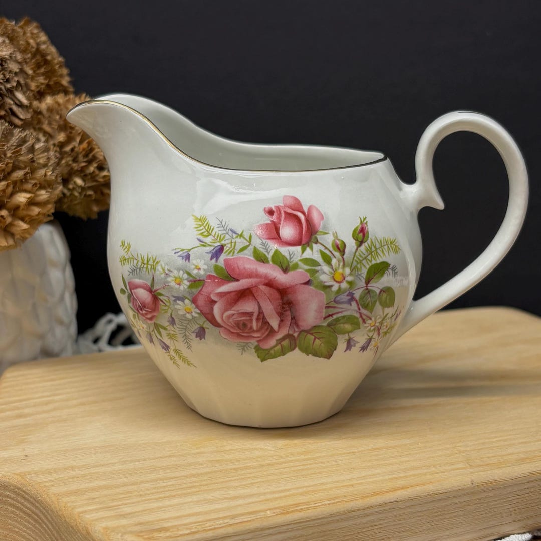 Rose Ridgeway England Vintage Ridgeway Regal Rose Staffordshire Cream Jug, English Porcelain ...