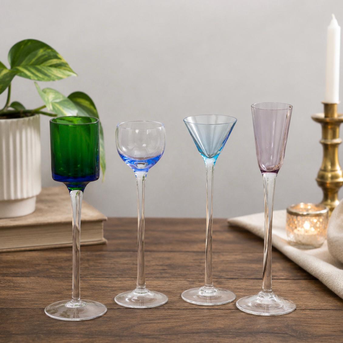 Vintage Long Stem Colored Cordial - Etsy