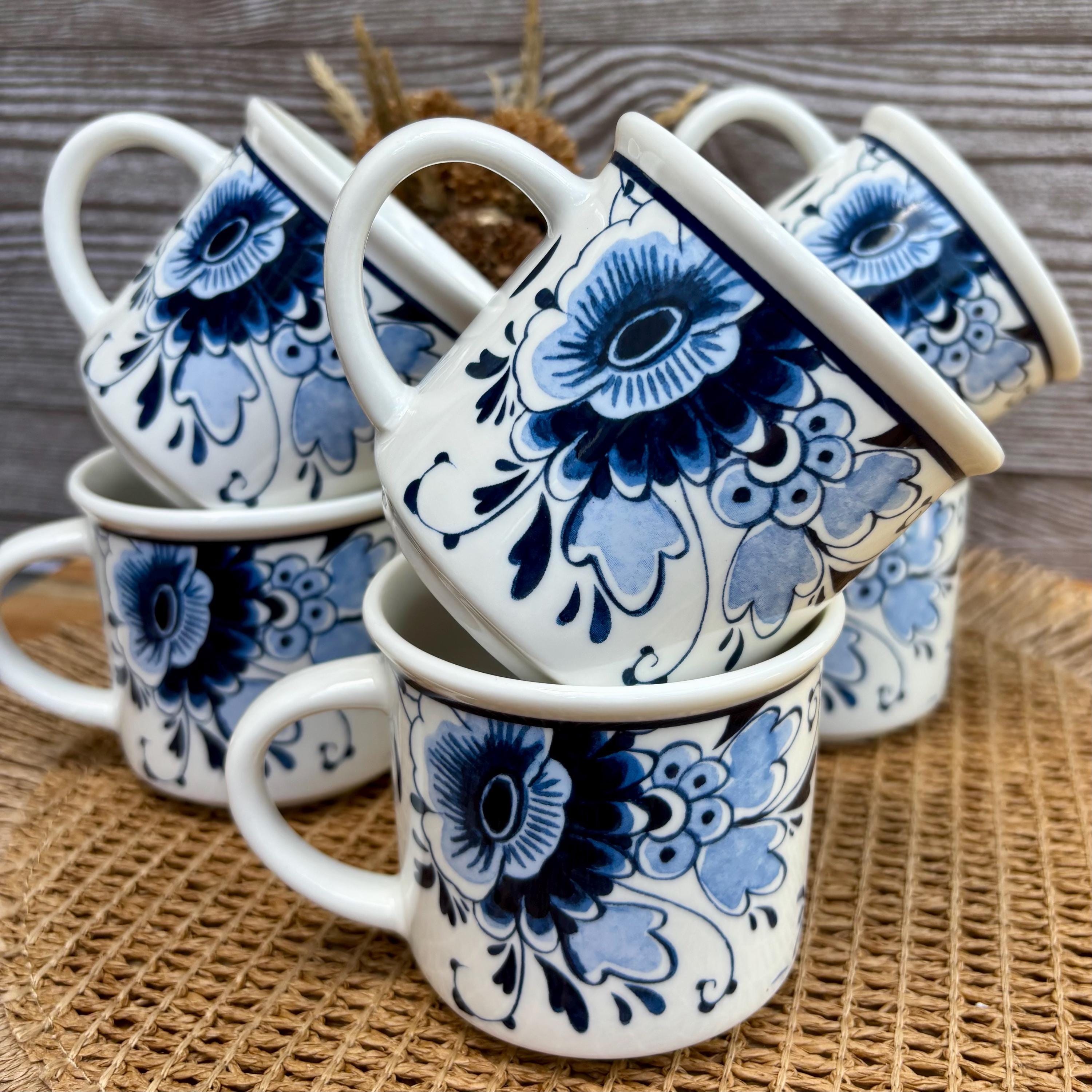 ビンテージ レア】ブルー デルフト ブロー ハッピーレディハンドル