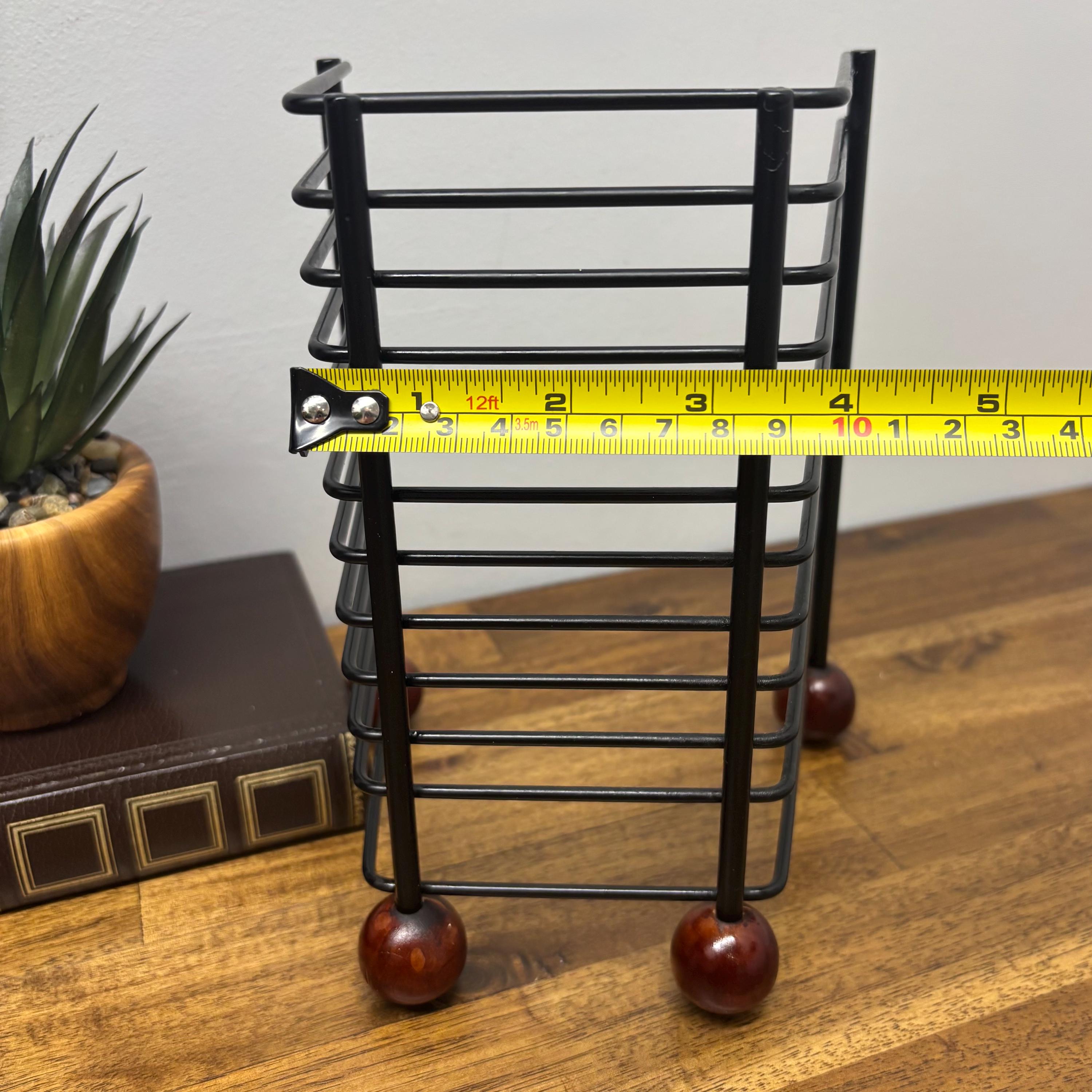 Black Metal CD Rack With Wooden Legs, Retro 90s Music Storage, Compact ...