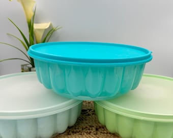 Vintage Tupperware Jel Ring Mold, 3-Piece Pastel Set | Jello Jelly Mold, Salad Mold, Retro Dessert