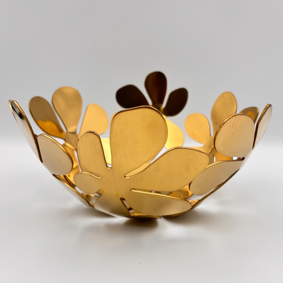 IKEA Stockholm Fruit Bowl, Designed by Monika Mulder, Floral Gold
