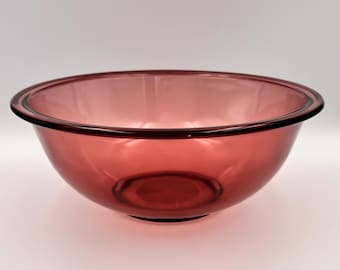 Miska żurawinowa Pyrex Vintage nr 325, czerwona miska sałatkowa 2,5 l, szklana miska do mieszania, naczynia kuchenne Retro Pyrex USA