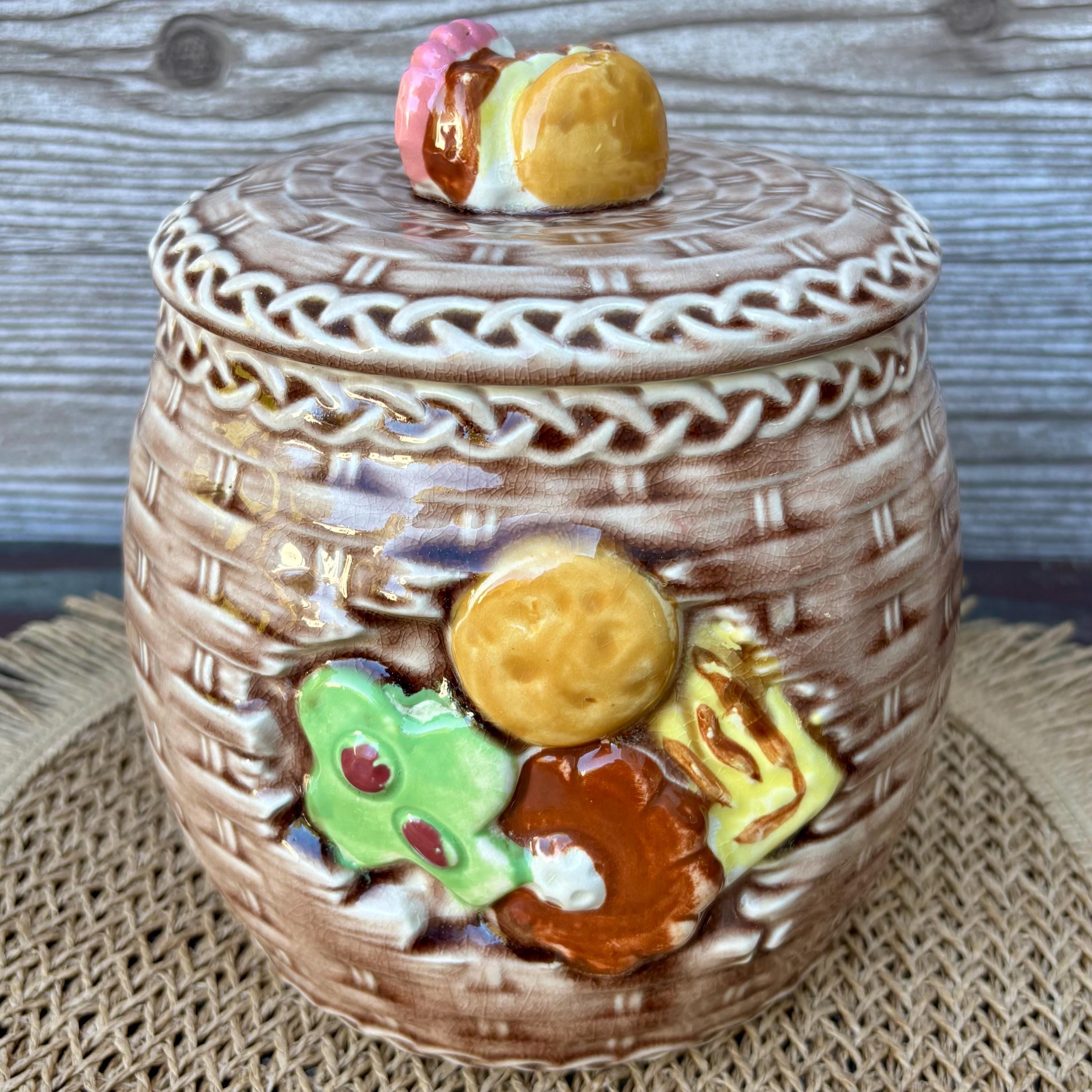 Napcoware Japan C-6340 Cookie Jar, Vintage Cookie Jar, Woven