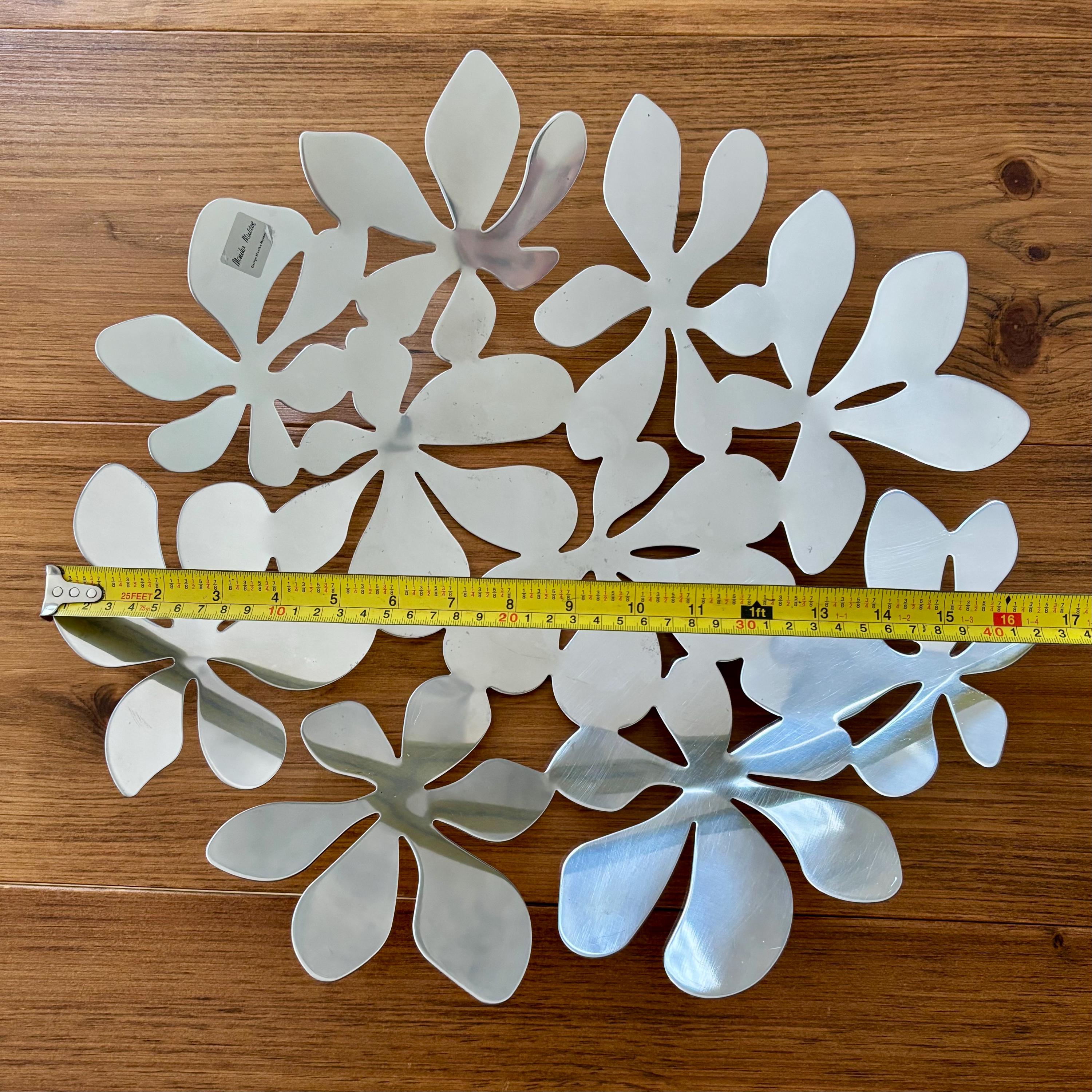 IKEA Stockholm Monika Mulder Basket, Silver Metal Floral Fruit