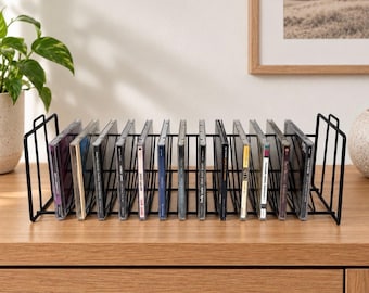 Vintage IKEA Metal CD Storage Rack 20 Cds Scandinavian Minimalist