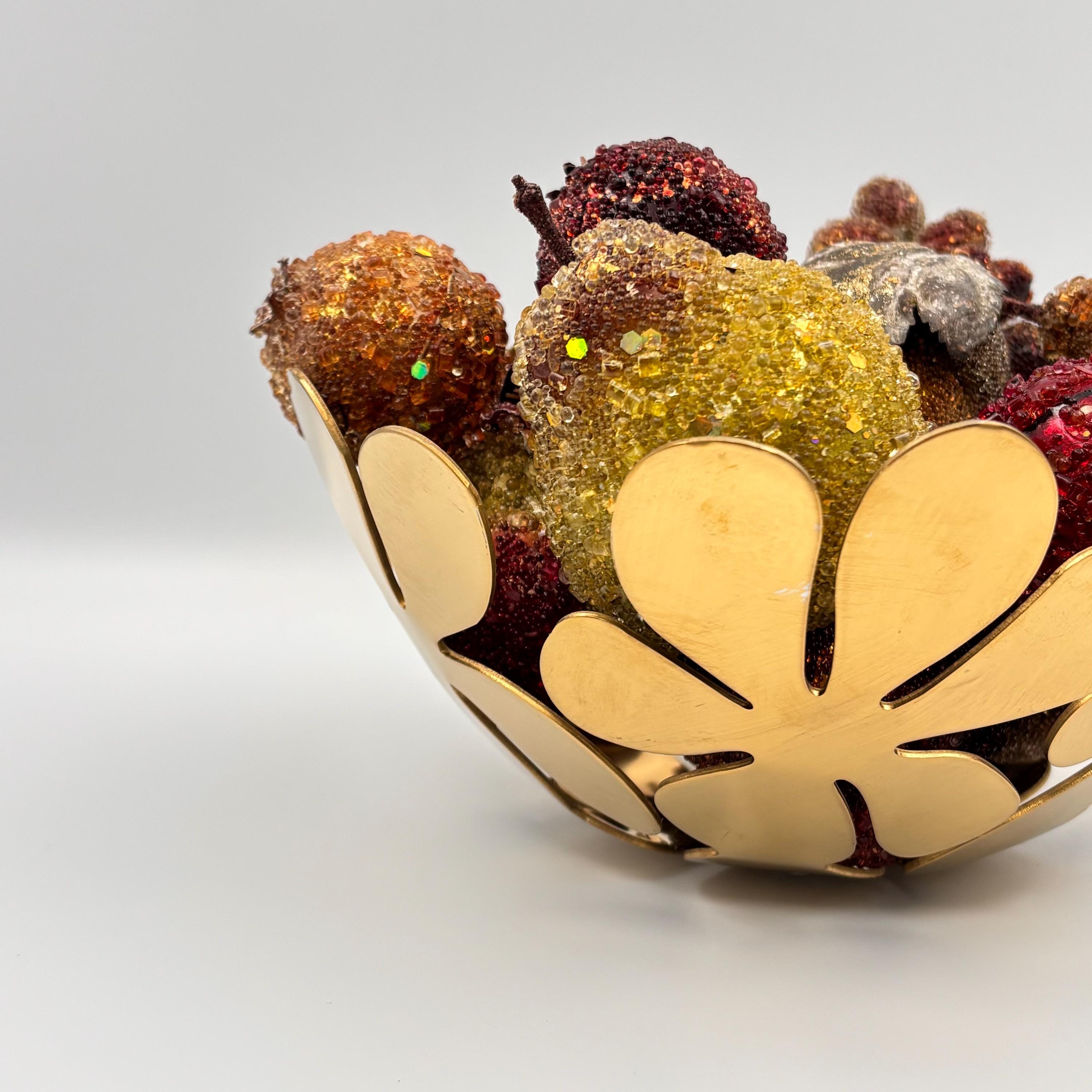 IKEA Stockholm Fruit Bowl, Designed by Monika Mulder, Floral Gold