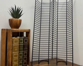 Vintage Black Metal CD Storage Tower – Vertical Stand for 96 Cds