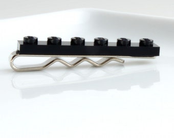 Black LEGO® Tie Clip, Tie Bar, Tie Slide for LEGO® Weddings, LEGO® Graduation Gift, Father of the Bride Gift, Groomsmen Gift, Tie Accessory