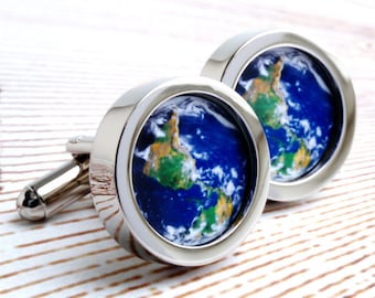 The World from Space Cufflinks - the World in Your Hands PC528